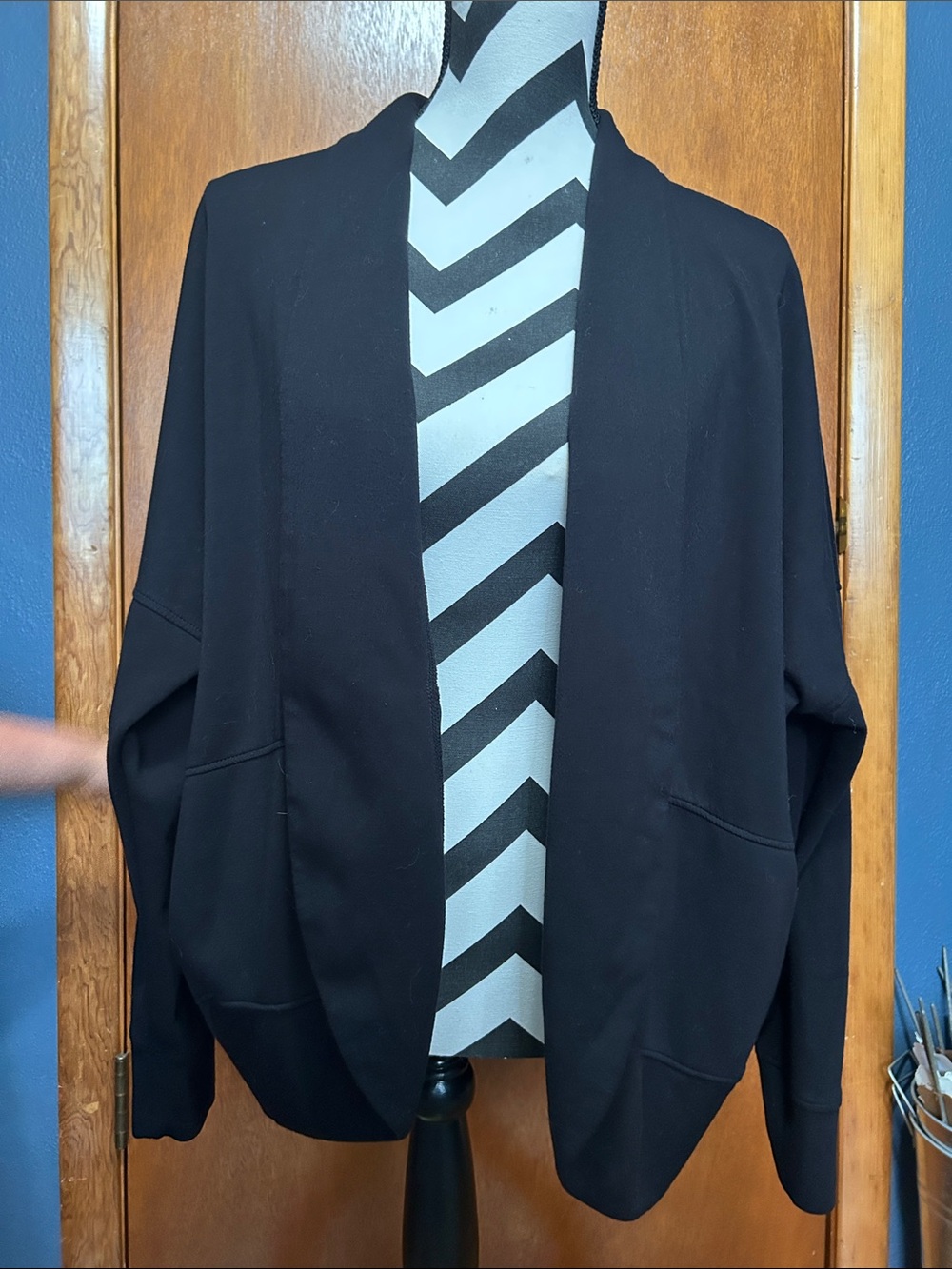 Black Open-Front Women's Jacket Cardigan
